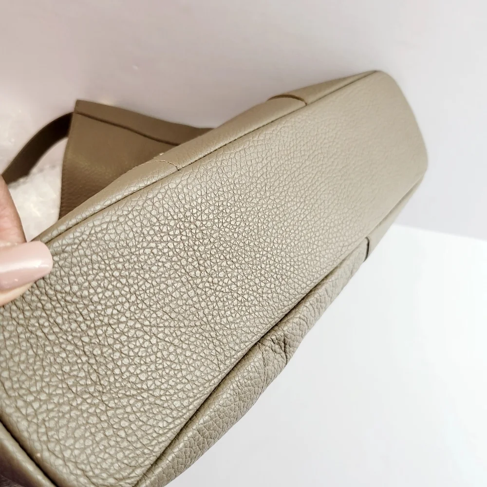 Furla Pebbled Leather Hobo Bag Beige